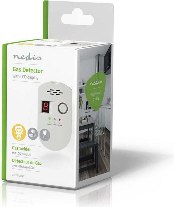 Image du produit Nedis Alarme gaz | Alimentation secteur | Durée de vie du capteur : 10 ans | Conforme à la norme EN : EN
