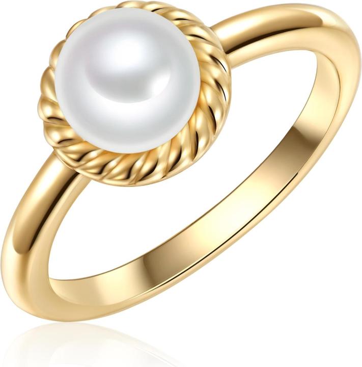 Valero Pearls Damen Sterling Silber Zirkonia Süsswasser-Zuchtperle gelbgold - 32328