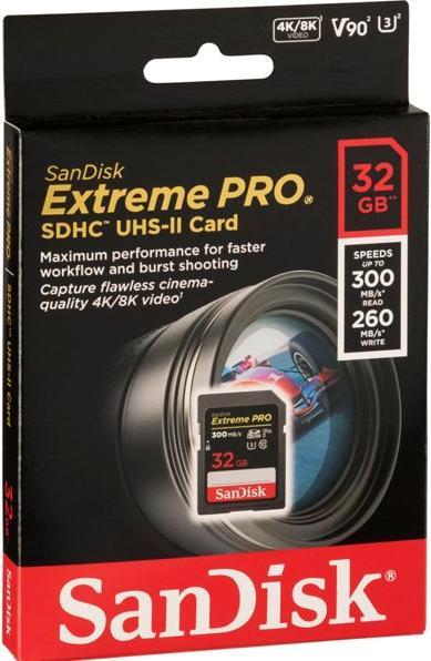 Produktbild SanDisk Extreme PRO SDHC" UHS-II (32 GB, SDHC, U3, UHS-II)