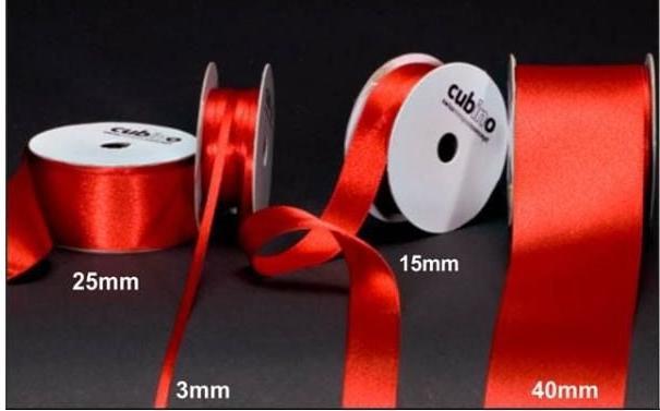 Actual product image Spyk Satin ribbon Cubino 2082.107 25mmx4m bridal white (Gift ribbon, 1 x)