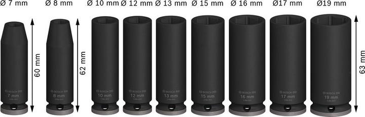 Actual product image Bosch Professional Zubehör Pro Impact (15 mm, 17 mm, 12 mm, 13 mm, 16 mm, 19 mm, 10 mm)