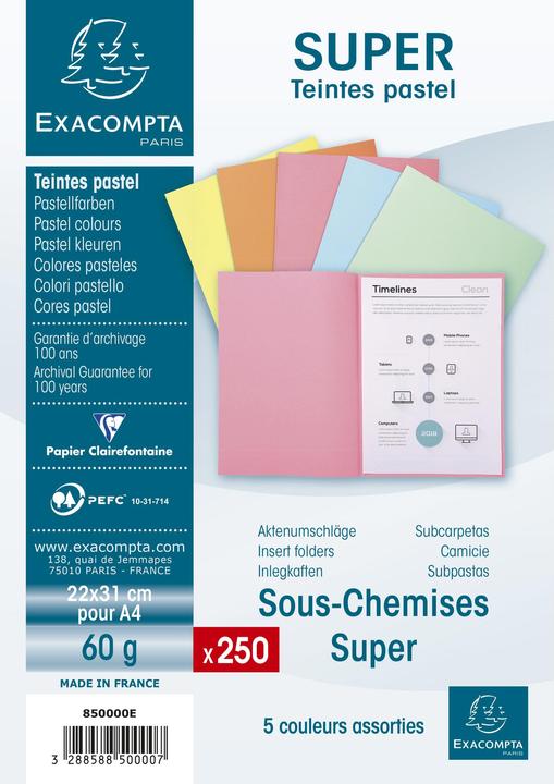 Image du produit Exacompta Fardes de classement - Couvertures de dossiers (A4, 250 x)