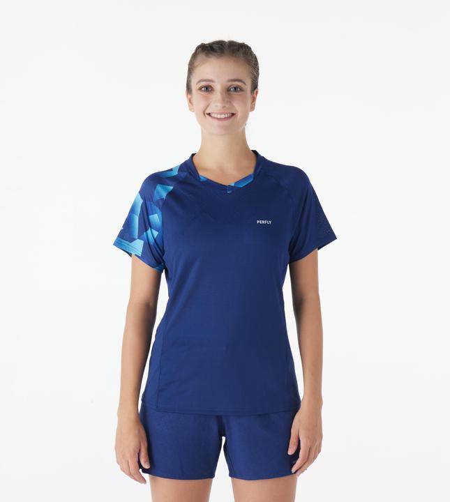 Immagine prodotto Perfly Maglietta Badminton da donna - 560 navy/aqua (L)