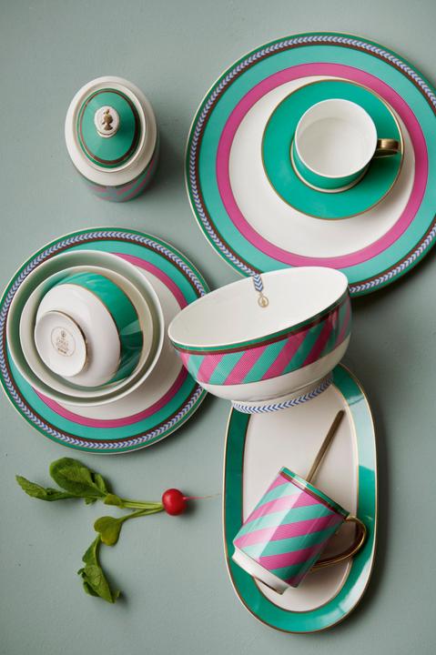 Produktbild PIP Studio Chique Stripes Suppenteller pink-green 23,5cm (1 x)