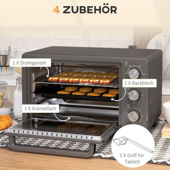 Actual product image Swisshandel24 Minibackofen 21L 1400W 60 Min Timer, Kleinbackofen mit 100 °C-230 °C einstellbar