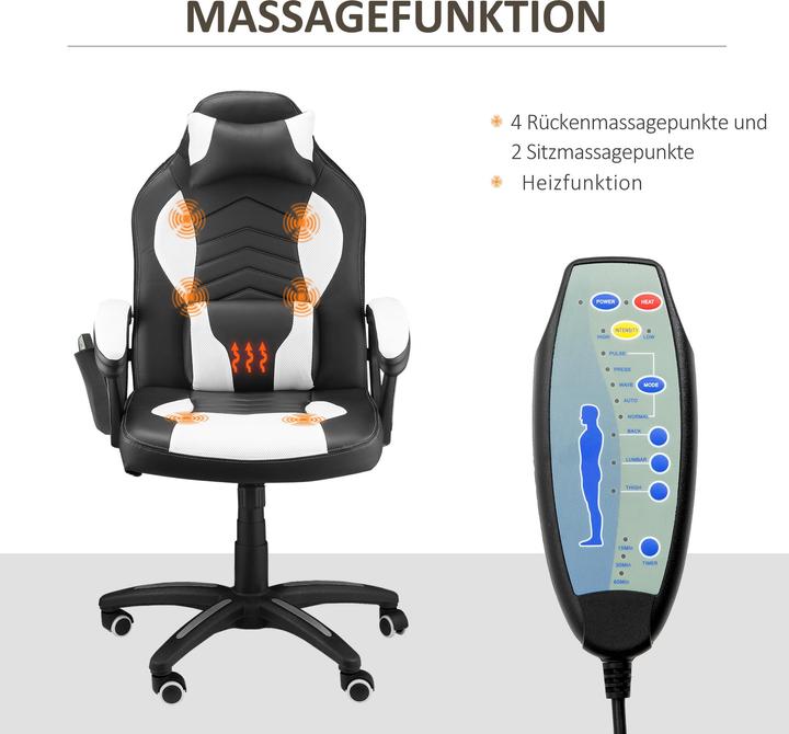 Produktbild Homcom Sportlicher Chefsessel mit Massage- und Wärmefunktion