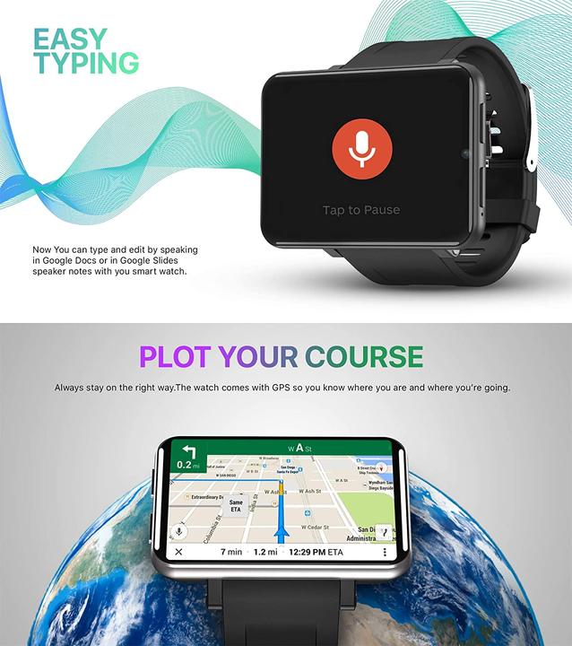 Actual product image Sunsune 4G Smart Watch, 3gb/32gb, Silver (4G)