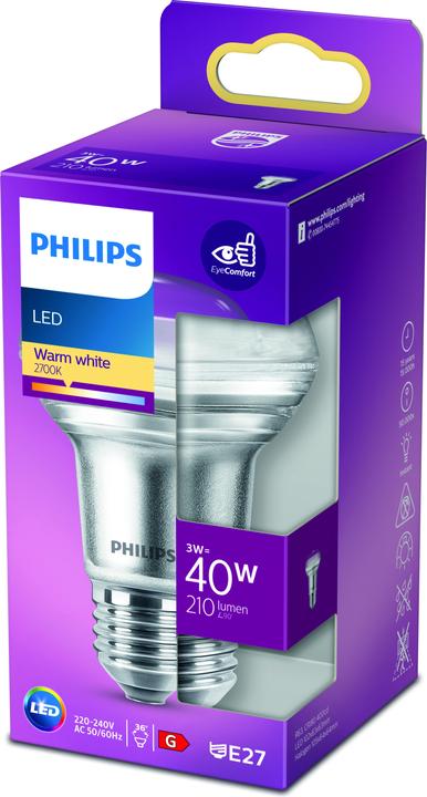 Productafbeelding Philips Lamp 3 W (40 W) E27 Warm Wit (E27, 3 W, 210 lm, 1 x, G)