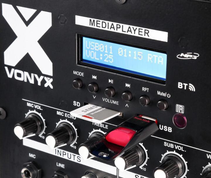Actual product image Vonyx PA system VX1000BT (Active, 1x 1000 W)