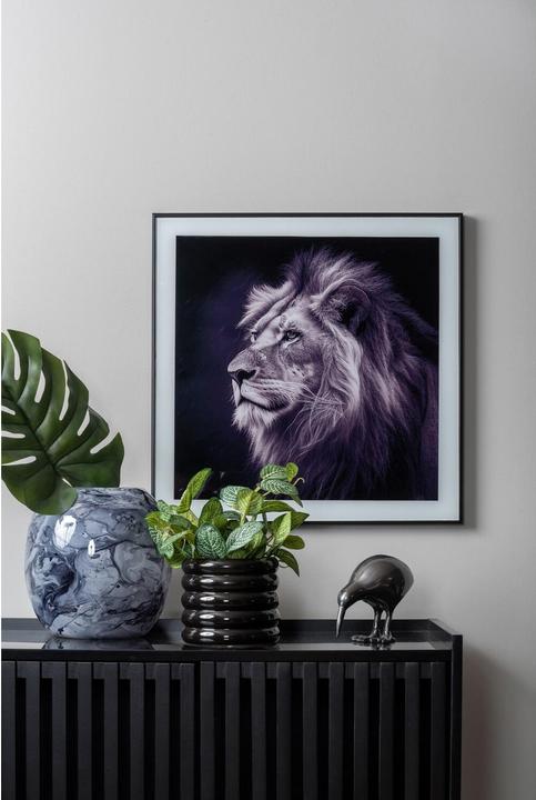 Actual product image present time glass photo frame lion