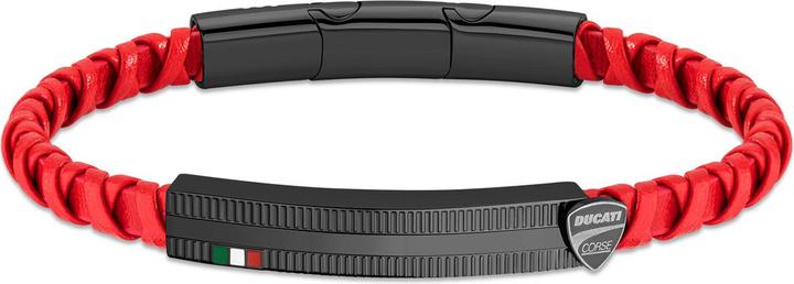 Ducati Incrocio Armband (22 cm, Leder, Edelstahl)