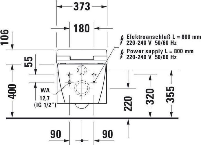 Produktbild Duravit Wand-WC STARCK 2 tief, 375x620mm, SensoWash weiss WG
