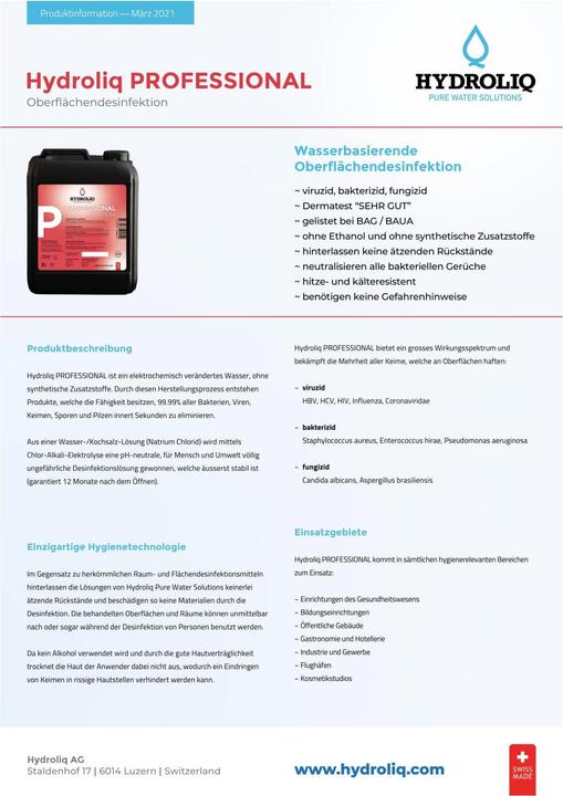 Actual product image Hydroliq Professional Ready to use Flächendesinfektion Flächendesinfektion (1000 ml)