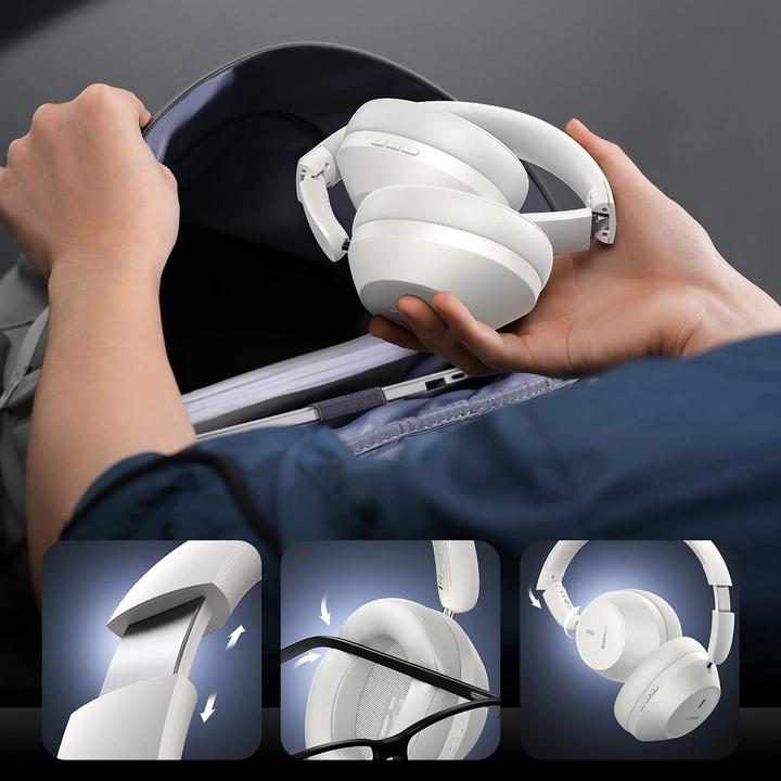 Actual product image Baseus Boss 30 Max Wireless Headphones (white) (NC, 50 h, Wireless)