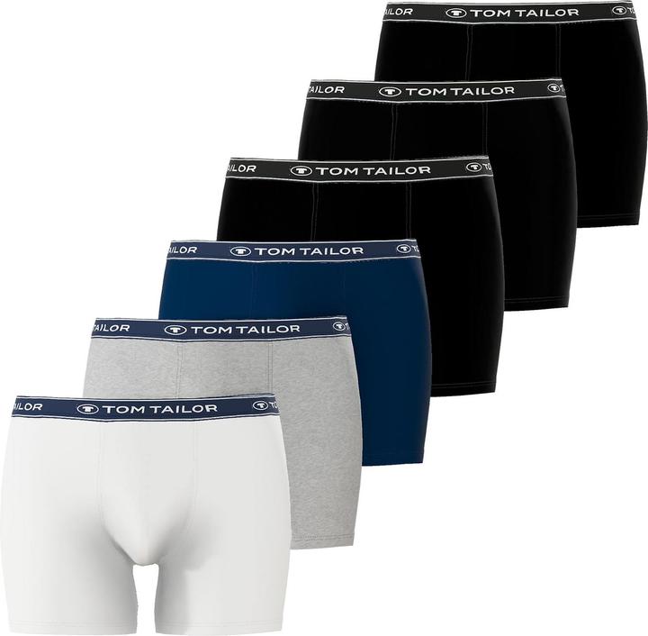 Produktbild Tom Tailor Herren Boxershorts Unterhosen langes Bein formstabil weich | 6 Stück (L, 6er Pack)