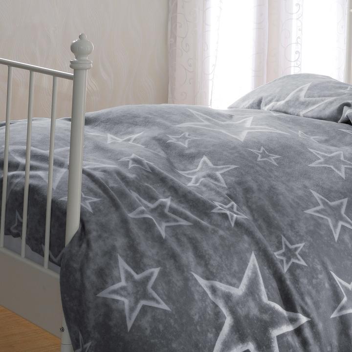 Actual product image BettwarenShop Anthracite stars (Bedding set, 155x200 cm + 80x80 cm)