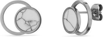 Image du produit Vuch Boucles d'oreilles en acier à la mode avec le marbre Hirea en argent