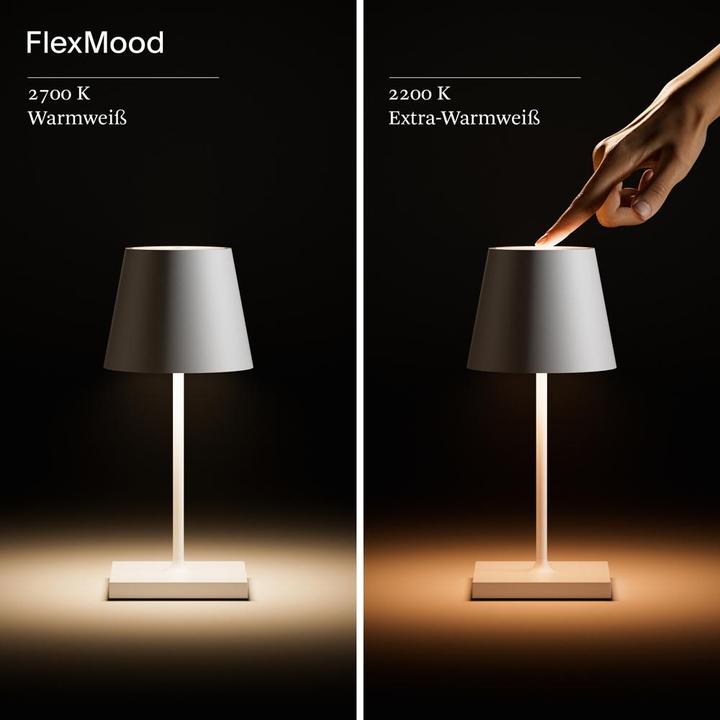 Immagine prodotto Sigor 4547001 Nuindie mini lampada da tavolo ricaricabile 25cm nero notte 2,2W FlexMood 2200K/2700K IP54 (98.50 lm)