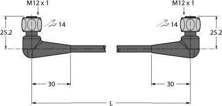 Immagine prodotto Turck Cavo di collegamento igienico in PVC per alimenti e bevande WKH4.4-P7X2-40-WKH4 (40 m)