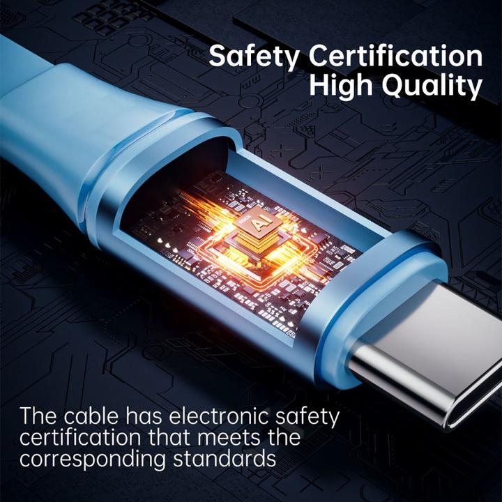 Actual product image Rock L10 Honeycomb 3in1 data cable - Micro-USB, USB-C, Lightning, purple (1.10 m)