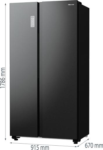 Actual product image Hisense RS711N4AFE - Amerikaanse Koelkast - Zwart (550 l)