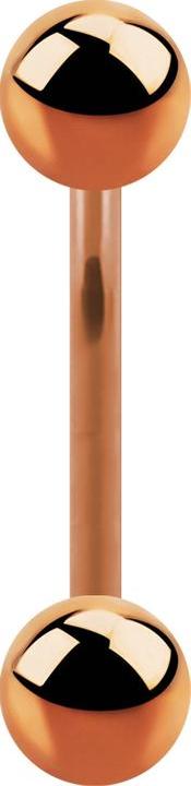 Star Piercing Banane rosegold mit zwei Kugeln (ohne Messing, Chirurgenstahl 316L)