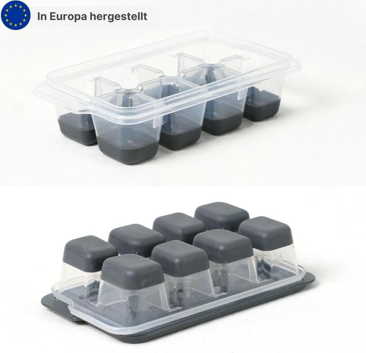 Produktbild B-Home 3er-Set Eiswürfelbehälter mit Deckel Eiswürfelformen Eiswürfelschalen