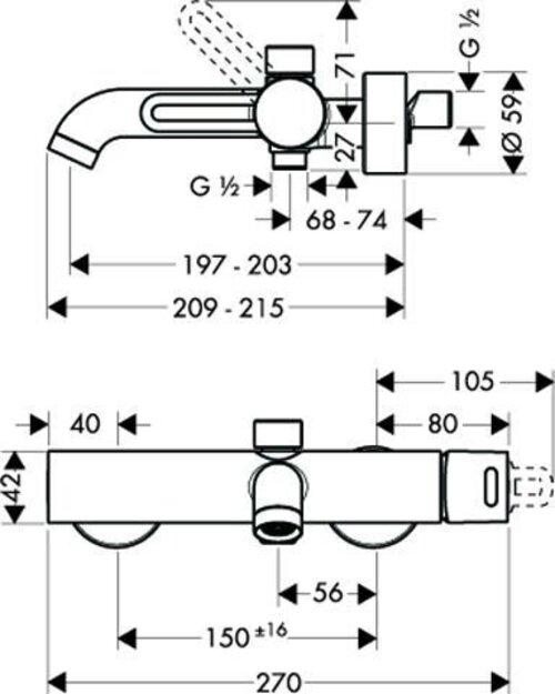 Produktbild Axor Eckmontageset für Uno2 Brausesets chrom