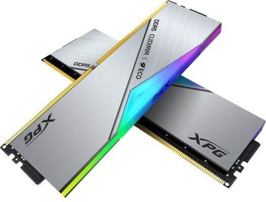 Produktbild Adata CUDIMM 48 GB DDR5-8800 (2x 24 GB) Dual-Kit (silber, AX5CU8800C4224G-DCLACRSG, XPG Lancer Neon RGB) (2 x 24GB, 8800 MHz, DDR5-RAM)