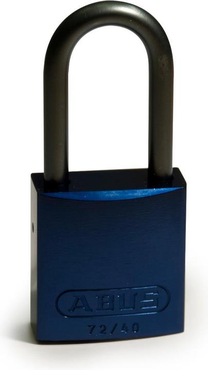 Actual product image Brady Aluminium padlock, blue, 38mm shackle height, aluminium shackle, shackle diameter 6.5mm