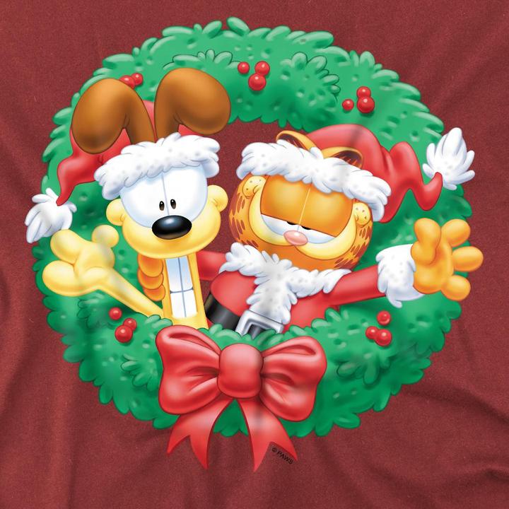 Immagine prodotto Garfield Maglietta Natale Corona di Fiori Uomo (XL)