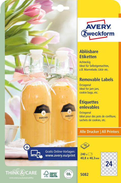 Actual product image Avery Octagonal labels, removable