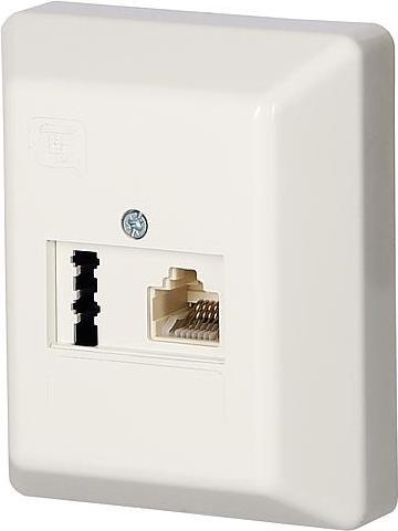Produktbild Ze-Kom ZE 10x Kombi-Dose UAE1x8(6)/TAE1x6F+N AP reinweiss, 10er VPE