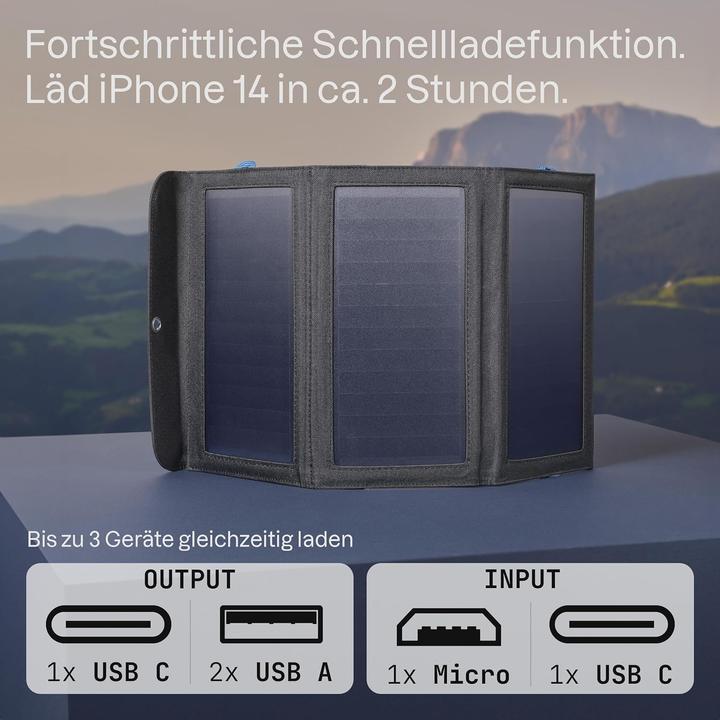 Produktbild Roboparts Solar-USB-Ladegerät (21 W)