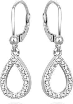 Agato Matching silver earrings with zircons AGUC3522