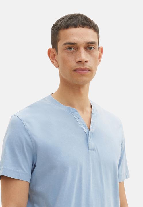 Image du produit Tom Tailor T-Shirt Kurzarmshirt mit Henley-Ausschnitt und ausgewaschener Optik (XL)