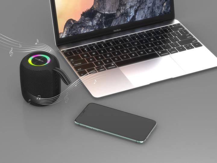 Image du produit Gembird Enceintes filaires Enceintes portables||Noir|Portables/Sans fil|Bluetooth|SPK-BT-LED-05-BK (4 h, Fonctionnement sur batterie)