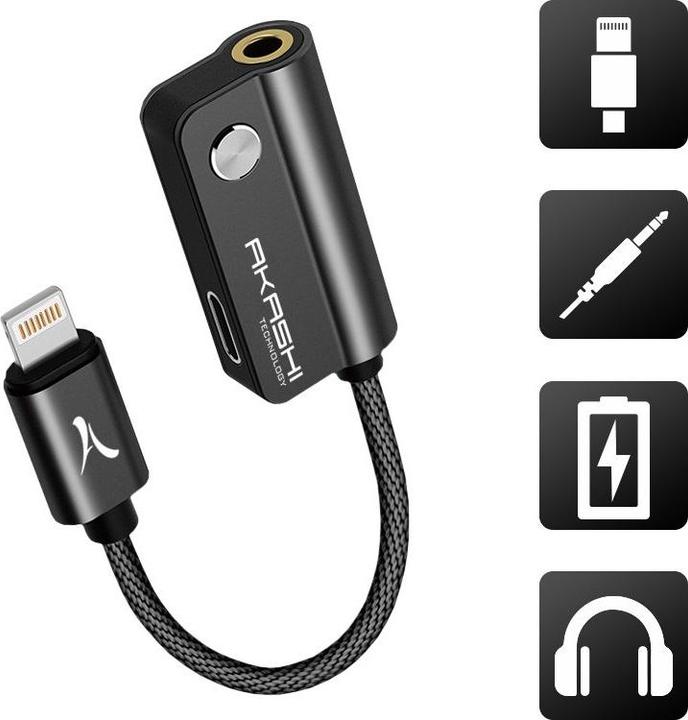 Produktbild Akashi Lightning Audio- & Ladeadapter (Lightning, 3.5mm Klinke)