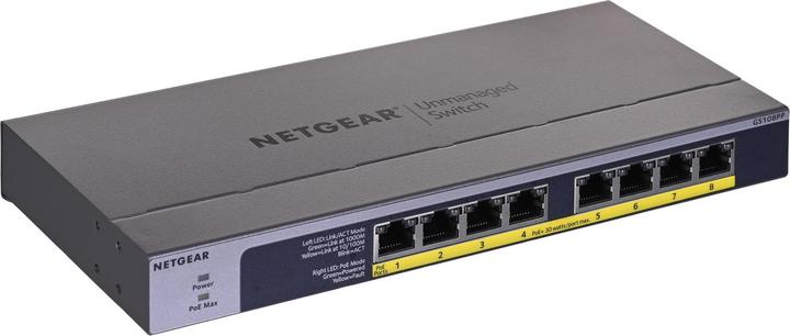 Actual product image Netgear Gs108pp (8 Ports)