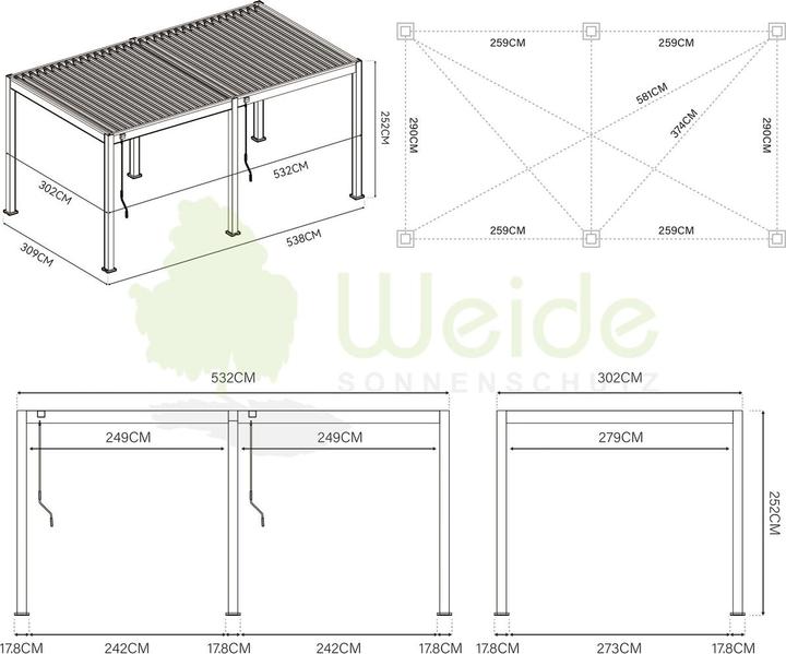 Produktbild Weide Pergola Classic (300 cm, 530 cm)