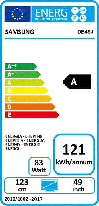 Energie-Label Samsung DB49J (1920 x 1080 Pixel, 49")