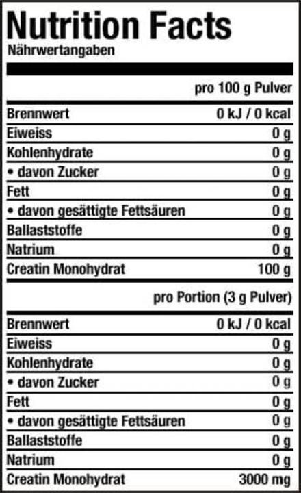 Nutritional values and ingredients ESN Ultrapure (1 Piece, Powder, 500 g)