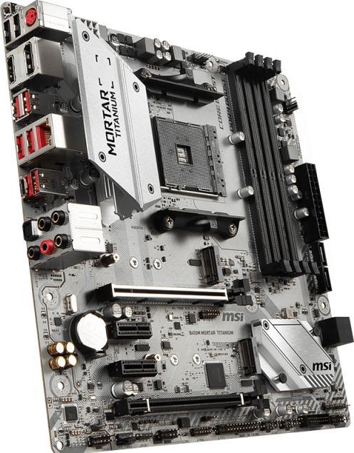 Actual product image MSI B450M Mortar Titanium (AM4, AMD B450, mATX)
