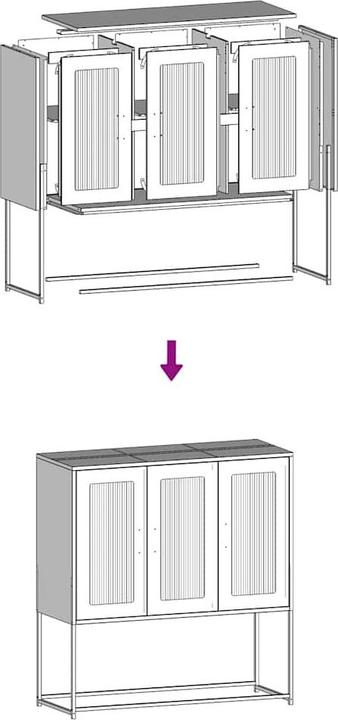 Image du produit VidaXL Sideboard Blanc 100,5x39x107 cm Acier laminé à froid Commode Armoire