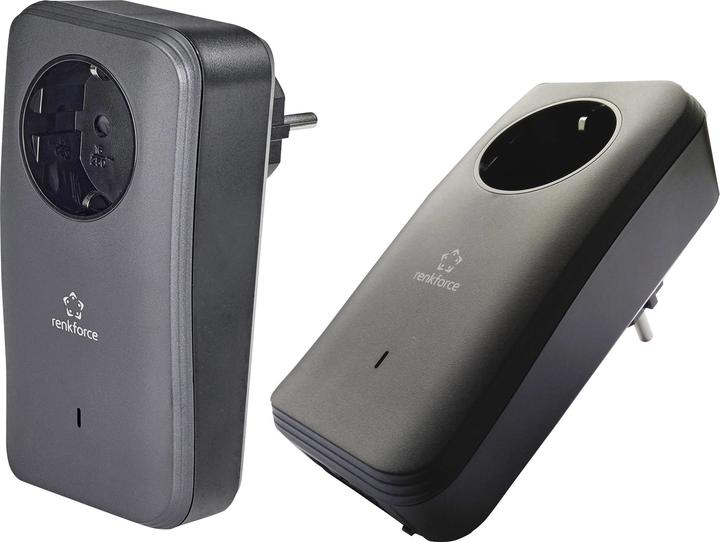 Actual product image Renkforce PL600D Duo 500 Mbit/s Built-in Ethernet Port Black 2 pc(s) (500 Mbit/s)