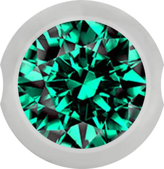 Star Piercing Ball Closure Kugel silber mit Kristall türkis (ohne Messing, Chirurgenstahl 316L)