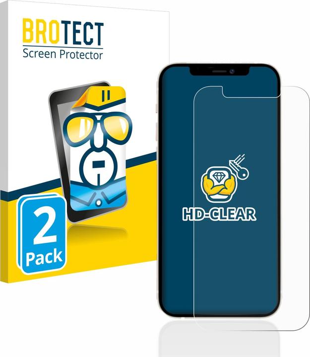 Produktbild BROTECT Schutzfolie Displayschutz Klar (2 Stück, Apple iPhone 12 Pro)