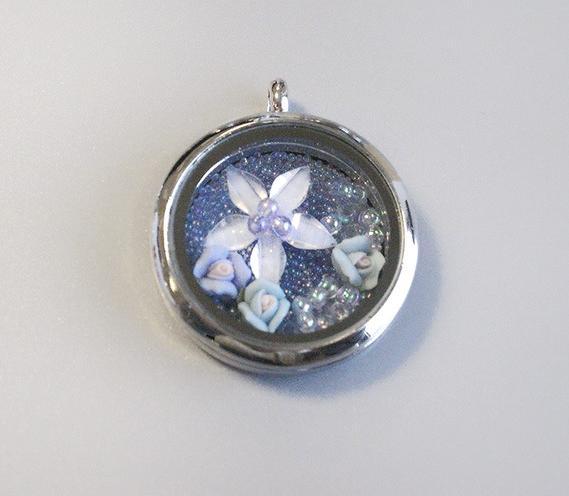 Actual product image Hobby & Crafting Fun Medallion pendant "Round", Ø approx. 2.9cm, metal / glass (Metal)