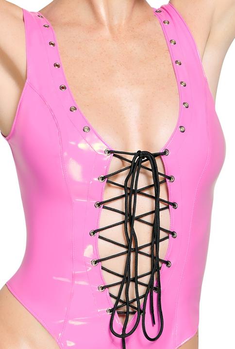 Actual product image Black Level Lacquer bodysuit (L)