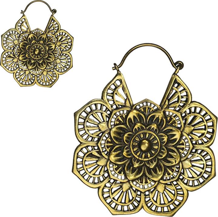 Star Piercing Ohrring vergoldet Blume (Messing)